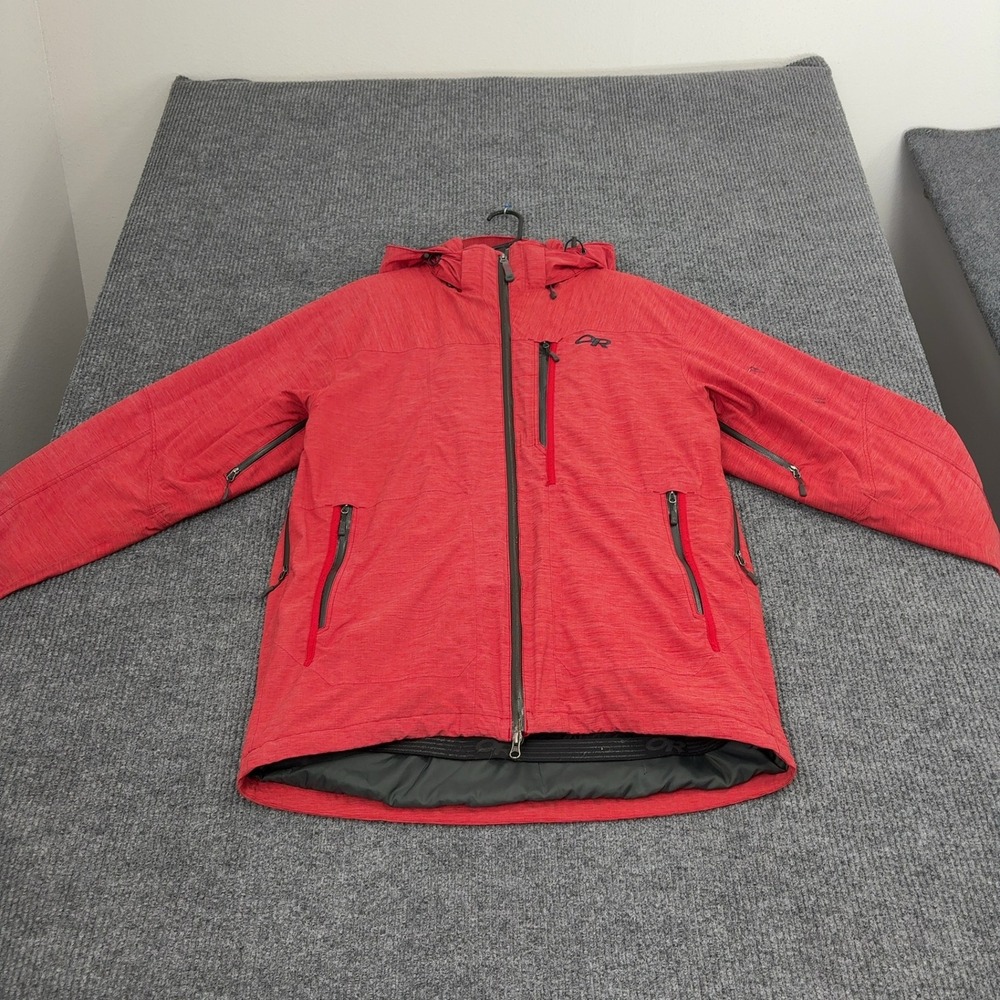 Outdoor Research Jacket Mens L Red Polyester Nylon Down Insulated Recco Gorpcore